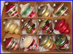 Lot Vintage Glass Assorted TORNADO Drop Christmas Ornament Shiny Brite USA