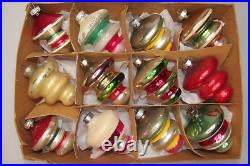 Lot Vintage Glass Assorted TORNADO Drop Christmas Ornament Shiny Brite USA