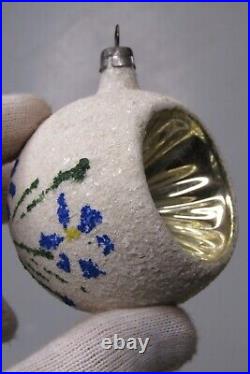 Lot Vintage Glass Indent Mica Pictured BALL DROP Mica Christmas Ornaments Poland