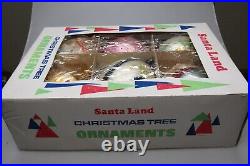 Lot Vintage Glass Jumbo Pictured SANTA SNOWMAN Drop Christmas Ornaments Poland