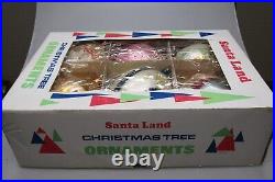 Lot Vintage Glass Jumbo Pictured SANTA SNOWMAN Drop Christmas Ornaments Poland