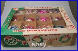 Lot Vintage Glass Pictured Assorted Glittered BALL Christmas Ornaments Poland