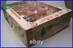 Lot Vintage Glass Pictured Assorted Glittered BALL Christmas Ornaments Poland