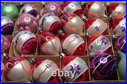 Lot Vintage Glass Pictured Assorted Small BALL DROP Christmas Ornaments Poland