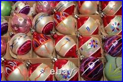 Lot Vintage Glass Pictured Assorted Small BALL DROP Christmas Ornaments Poland