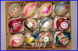 Lot Vintage Glass Stencil Pictured Assorted Large DROP Christmas Ornament Poland Lot Vintage Glass Stencil Pictured Assorted Large DROP Christmas Ornament Poland