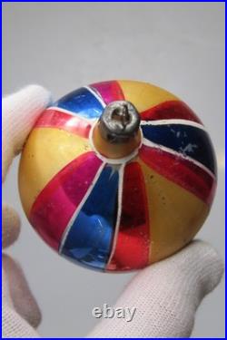 Lot Vintage Glass Striped Stars HARLEQUIN BALL DROP Christmas Ornaments Poland