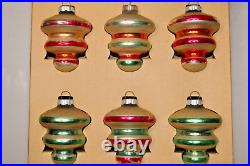 Lot Vintage Glass Striped Twirl TORNADO DROP Christmas Ornament Shiny Brite