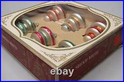 Lot Vintage Glass Striped Twirl TORNADO DROP Christmas Ornament Shiny Brite