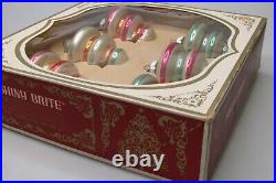 Lot Vintage Glass Striped Twirl TORNADO DROP Christmas Ornament Shiny Brite