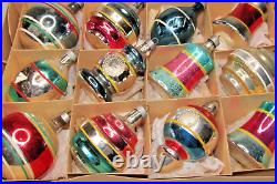 Lot Vintage Glass TORNADO BELL Indent Railroad DROP Christmas Ornaments Premier