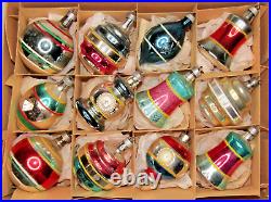 Lot Vintage Glass TORNADO BELL Indent Railroad DROP Christmas Ornaments Premier