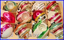 Lot Vintage Glass TORNADO INDENT Mica Ball DROP Christmas Ornament Shiny Brite Lot Vintage Glass TORNADO INDENT Mica Ball DROP Christmas Ornament Shiny Brite