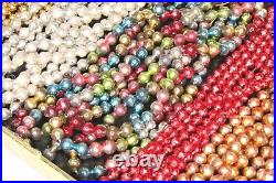 Lot Vintage Multicolor Mercury Glass Beads Garland Christmas Ornaments Japan