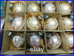 Lot Vntg Christmas Tree Ornaments Indents Stencils Mercury Shiny Brite Feather