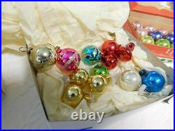 Lot Vntg Christmas Tree Ornaments Indents Stencils Mercury Shiny Brite Feather