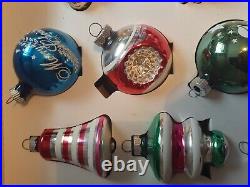 Lot Vtg Shiny Brite Premier Mercury Glass UFO TORNADO BELL Christmas Ornaments