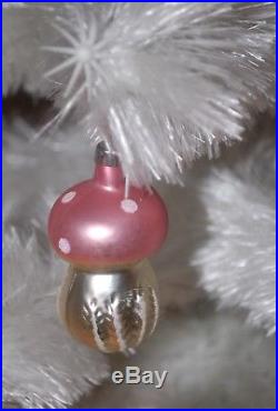 Lot of 12 Vintage German Christmas Ornaments Blown Glass Pink Santa UFO Lantern