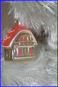 Lot of 12 Vintage German Christmas Ornaments Blown Glass Pink Santa UFO Lantern