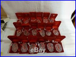 Lot of 18 Waterford Crystal 12 Days of Christmas Ornaments 1978-1995