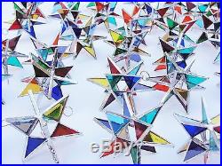 Lot of 25! Stained Glass Moravian STARS Iridescent MULTI COLOR! Christmas