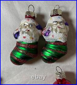 Lot of 36 vintage handmade painted mercury glass Christmas figural ornaments