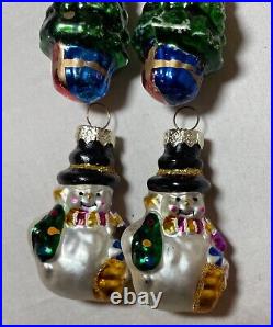 Lot of 36 vintage handmade painted mercury glass Christmas figural ornaments