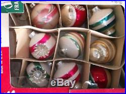 Lot of 40 Vintage Glass Christmas Tree Ornaments Indents, Mica, Shiny Brite, Etc