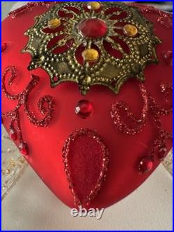 Lot of 5 Hallmark 2020 Elegant Glass Heart Premium Keepsake Ornaments QK1384