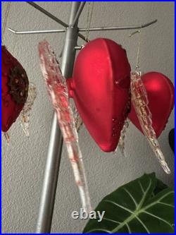 Lot of 5 Hallmark 2020 Elegant Glass Heart Premium Keepsake Ornaments QK1384