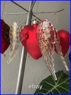 Lot of 5 Hallmark 2020 Elegant Glass Heart Premium Keepsake Ornaments QK1384