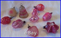 Lot of 58Antique Feather Tree Miniature Glass Christmas Ornamentsearly 1900s