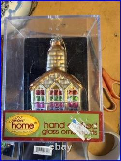 Lot of 6 Fabulous Home Holiday Glass Ornaments MINT IN BOX Complete Set