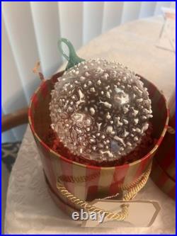 Lot of 6 Vintage hand blown snowball ornament Nordstrom by David Levi 1995