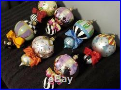 Lot of 7 MacKenzie-Childs Glass Drop Ornament Beautiful Christmas
