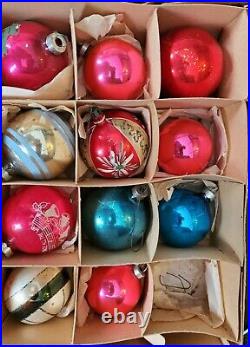 Lot of 76 Vintage Glass Christmas Ornaments Various Shapes