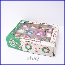 Lot of Vintage Mercury Glass Christmas Ornament Mica Teardrop + Balls Hand Paint