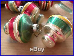 Loty of 13 Vtg Atomic Tornado Coby Glass Products Christmas Ornaments EB14