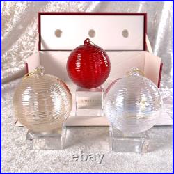 Louis Vuitton Christmas Ornament Glass Ball Set of 3 Rare VIP Gift with Case
