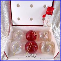 Louis Vuitton Christmas Ornament Glass Ball Set of 6 Rare VIP Gift with Case