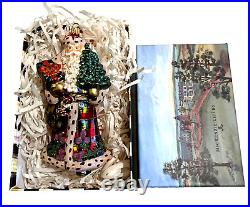 MACKENZIE CHILDS Father Christmas Santa Glass Ornament WITH BOX 53911-07 MINT