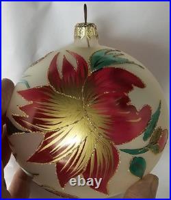 MINT ONLY YCG Blown GLASS ornaments BOX OF 4 FLORAL 5 ORNAMENTS RETIRED 2014