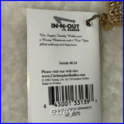 MINT RARE In-N-Out Burger Christopher Radko Christmas Ornament NIB 2003