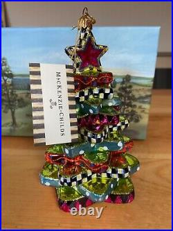 MacKenzie-Childs Glass Christmas Ornament STACKING STAR TREE NIB Perfect
