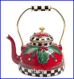 MacKenzie-Childs Glass Ornament HOLIDAY KETTLE