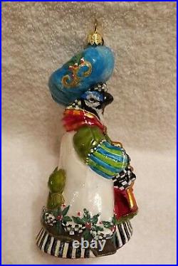 Mackenzie Childs Chicken Palace BEATRIX BLUE Christmas Ornament Glass VHTF