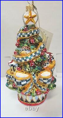 Mackenzie Childs Christmas Tree Courtly Check Blown Glass ORNAMENT NEW In BOX Mackenzie Childs Christmas Tree Courtly Check Blown Glass ORNAMENT NEW In BOX
