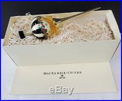 Mackenzie Childs Christmas ornament tree topper 13 hand blown glass with box