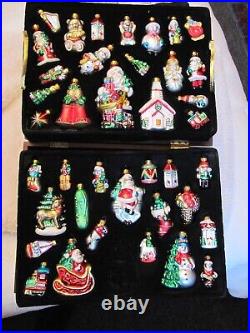 Macy's Holiday Lane 39 Piece Glass Ornament Set In Locking Wooden Box With Key