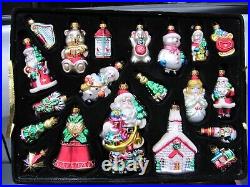 Macy's Holiday Lane 39 Piece Glass Ornament Set In Locking Wooden Box With Key